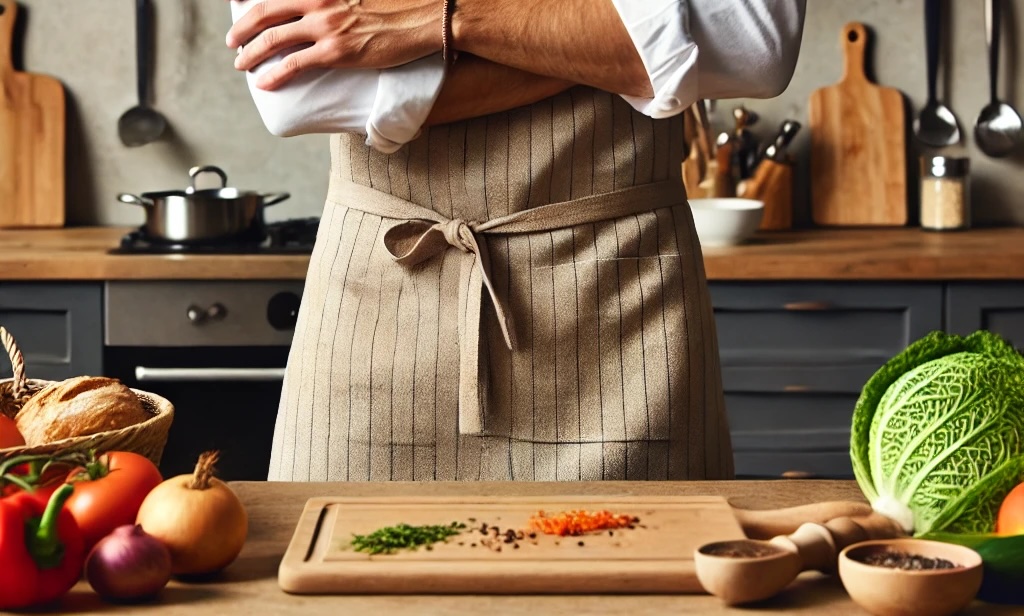 Koki profesional memasak di dapur modern